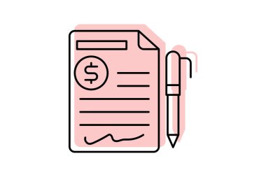 Ödeme Renk gölge ince çizgi simgesi, vektör, piksel mükemmel, illüstratör dosyası