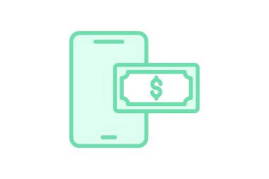 Çevrimiçi Ödeme duotone satır simgesi, vektör, piksel mükemmel, illüstratör dosyası