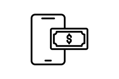 Çevrimiçi Ödeme Çizgisi simgesi, vektör, piksel mükemmel, illüstratör dosyası