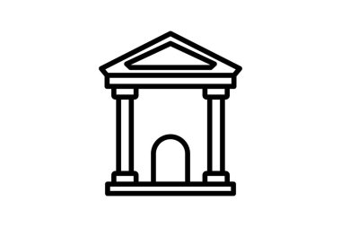 Müze satırı simgesi, vektör, piksel mükemmel, illüstratör dosyası