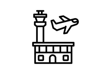 Havaalanı çizgi simgesi, vektör, piksel mükemmel, illüstratör dosyası