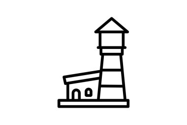 Deniz feneri çizgi simgesi, vektör, piksel mükemmel, illüstratör dosyası