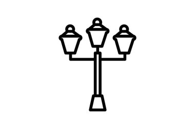 Street Light çizgi simgesi, vektör, piksel mükemmel, illüstratör dosyası