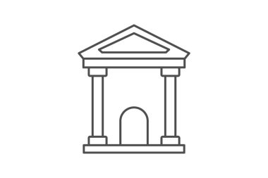 Müze ince simgesi, vektör, piksel mükemmel, illüstratör dosyası