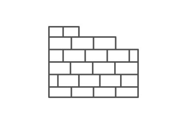 Brick Wall ince çizgi simgesi, vektör, piksel mükemmel, illüstratör dosyası