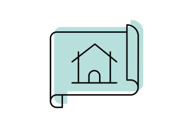 Mimari renk gölge ince çizgi simgesi, vektör, piksel mükemmel, illüstratör dosyası