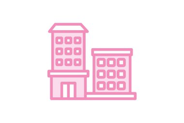 Otel duotone satır simgesi, vektör, piksel mükemmel, illüstratör dosyası