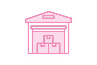 Depo duotone çizgi simgesi, vektör, piksel mükemmel, illüstratör dosyası