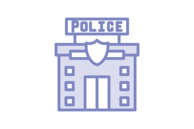 Polis karakolu duotone hat simgesi, vektör, piksel mükemmel, illüstratör dosyası