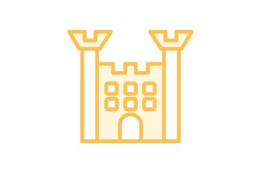 Castle duotone çizgi simgesi, vektör, piksel mükemmel, illüstratör dosyası