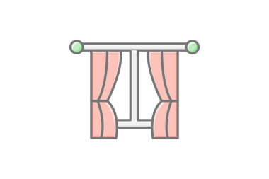 Ev Pencere doğrusal renk simgesi, vektör, piksel mükemmel, illüstratör dosyası