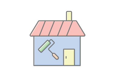 Ev geliştirme doğrusal renk simgesi, vektör, piksel mükemmel, illüstratör dosyası