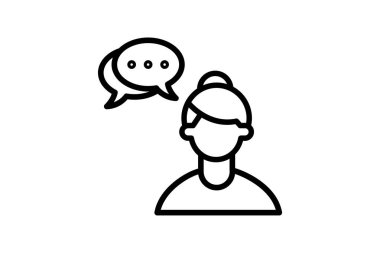 Kişisel Diyalog satır simgesi, vektör, piksel mükemmel, illüstratör dosyası