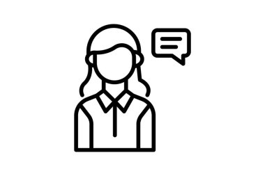 Kişisel Diyalog satır simgesi, vektör, piksel mükemmel, illüstratör dosyası