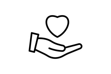 Kişisel Merhamet çizgi simgesi, vektör, piksel mükemmel, illüstratör dosyası