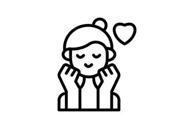 Kişisel Aşk çizgi simgesi, vektör, piksel mükemmel, illüstratör dosyası