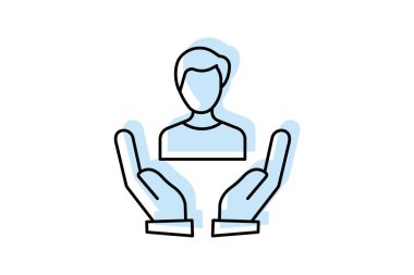 Self Care renk gölge inceltici simge, vektör, piksel mükemmel, illüstratör dosyası