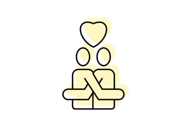 Kendine Saygı Renk Gölgesi İnce Çizgisi simgesi, vektör, piksel mükemmel, illüstratör dosyası