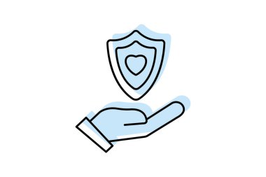 Self Trust renk gölge ince simgesi, vektör, piksel mükemmel, illüstratör dosyası