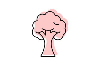 Kişisel Bilge Ağaç gölgesi ince çizgi simgesi, vektör, piksel mükemmel, illüstratör dosyası