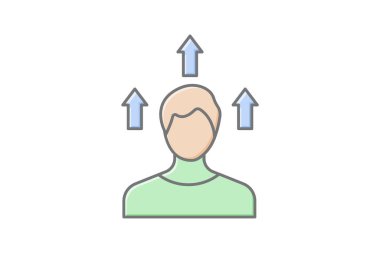 Kişisel Gelişim doğrusal renk simgesi, vektör, piksel mükemmel, illüstratör dosyası