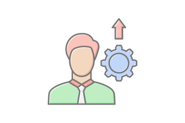 Kişisel Geliştirme doğrusal renk simgesi, vektör, piksel mükemmel, illüstratör dosyası