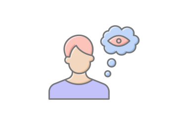 Çizgisel renk simgesini, vektörü, pikseli mükemmel, resimleyici dosyasını gözünde canlandır