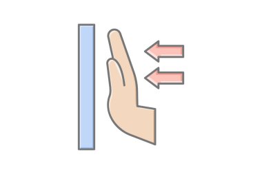 Kendi kendine itme renk simgesi, vektör, piksel mükemmel, illüstratör dosyası