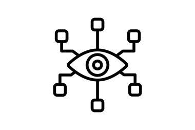 Biyonik Göz Çizgisi simgesi, vektör, piksel mükemmel, illüstratör dosyası