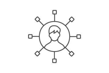 Bağlantılı İnce Pazarlama simgesi, vektör, piksel mükemmel, illüstratör dosyası