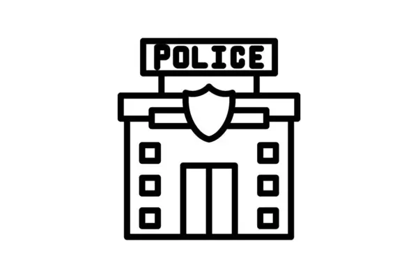 stock vector Police station line icon , vector, pixel perfect, illustrator file