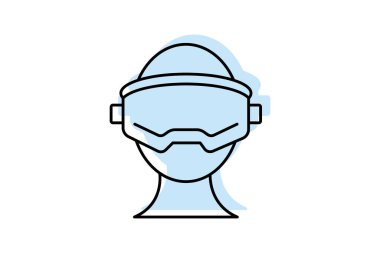 Sanal Gerçeklik renk gölge ince çizgi simgesi, vektör, piksel mükemmel, illüstratör dosyası