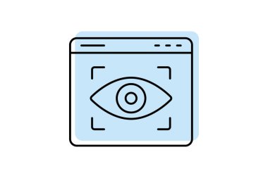 Tarayıcı Focus renk gölge ince çizgi simgesi, vektör, piksel mükemmel, illüstratör dosyası