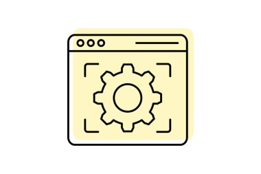 Tarayıcı Renk gölge ince çizgi simgesi, vektör, piksel mükemmel, illüstratör dosyası ayarlıyor