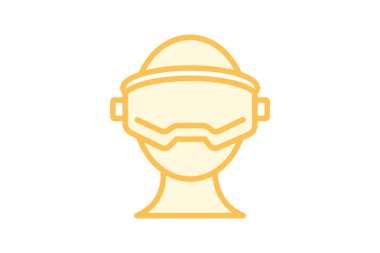 Sanal Gerçeklik duoton çizgi simgesi, vektör, piksel mükemmel, illüstratör dosyası