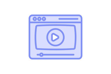 Video Streaming duotone satır simgesi, vektör, piksel mükemmel, illüstratör dosyası
