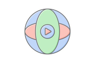 Genel Video doğrusal renk simgesi, vektör, piksel mükemmel, illüstratör dosyası