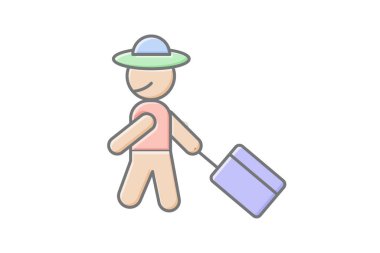 Misafirperverlik Yönetimi çizgi simgesi, vektör, piksel mükemmel, illüstratör dosyası