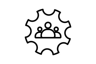 Müşteri Yönetimi çizgi simgesi, vektör, piksel mükemmel, illüstratör dosyası