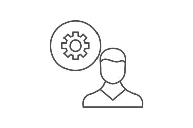 İş Yönetimi ince çizgi simgesi, vektör, piksel mükemmel, illüstratör dosyası