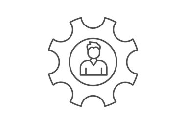 Yetenek Yönetimi ince çizgi simgesi, vektör, piksel mükemmel, illüstratör dosyası