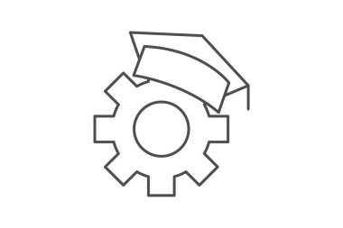 Bilgi Yönetimi ince çizgi simgesi, vektör, piksel mükemmel, illüstratör dosyası