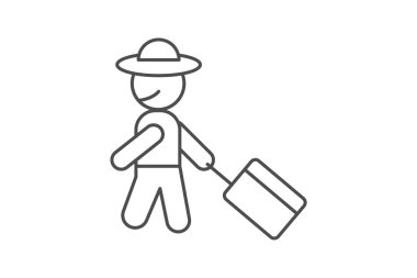 Konukseverlik Yönetimi ince çizgi simgesi, vektör, piksel mükemmel, illüstratör dosyası