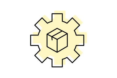 Envanter Yönetimi renk gölge inceltici simge, vektör, piksel mükemmel, illüstratör dosyası