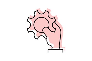 Servis Yönetimi renk gölge inceliği simgesi, vektör, piksel mükemmel, illüstratör dosyası