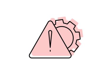 Risk Yönetimi renk gölge ince simgesi, vektör, piksel mükemmel, illüstratör dosyası