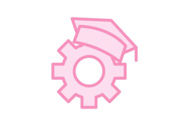 Bilgi Yönetimi duoton satır simgesi, vektör, piksel mükemmel, illüstratör dosyası