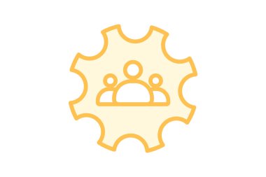 Müşteri Yönetimi duoton satır simgesi, vektör, piksel mükemmel, illüstratör dosyası