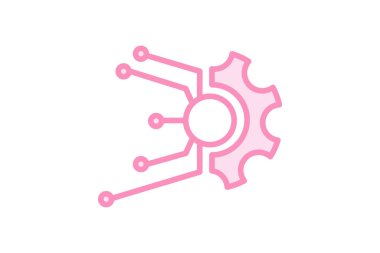 Teknoloji Yönetimi duoton satır simgesi, vektör, piksel mükemmel, illüstratör dosyası