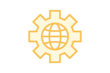 Çevre Yönetimi duoton çizgi simgesi, vektör, piksel mükemmel, illüstratör dosyası